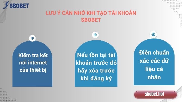 Một số lưu ý khi tạo tài khoản tại nhà cái Sbobet