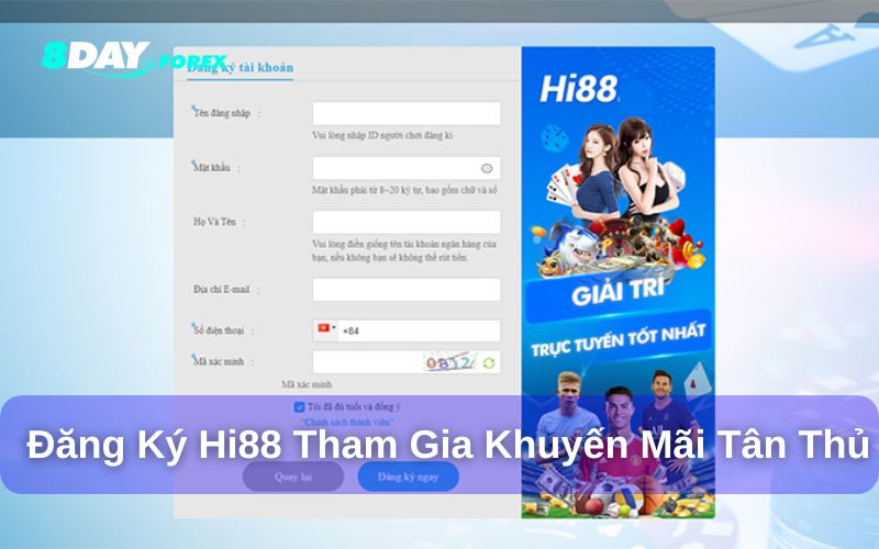 Hướng dẫn đăng ký Hi88 khuyến mãi tân thủ